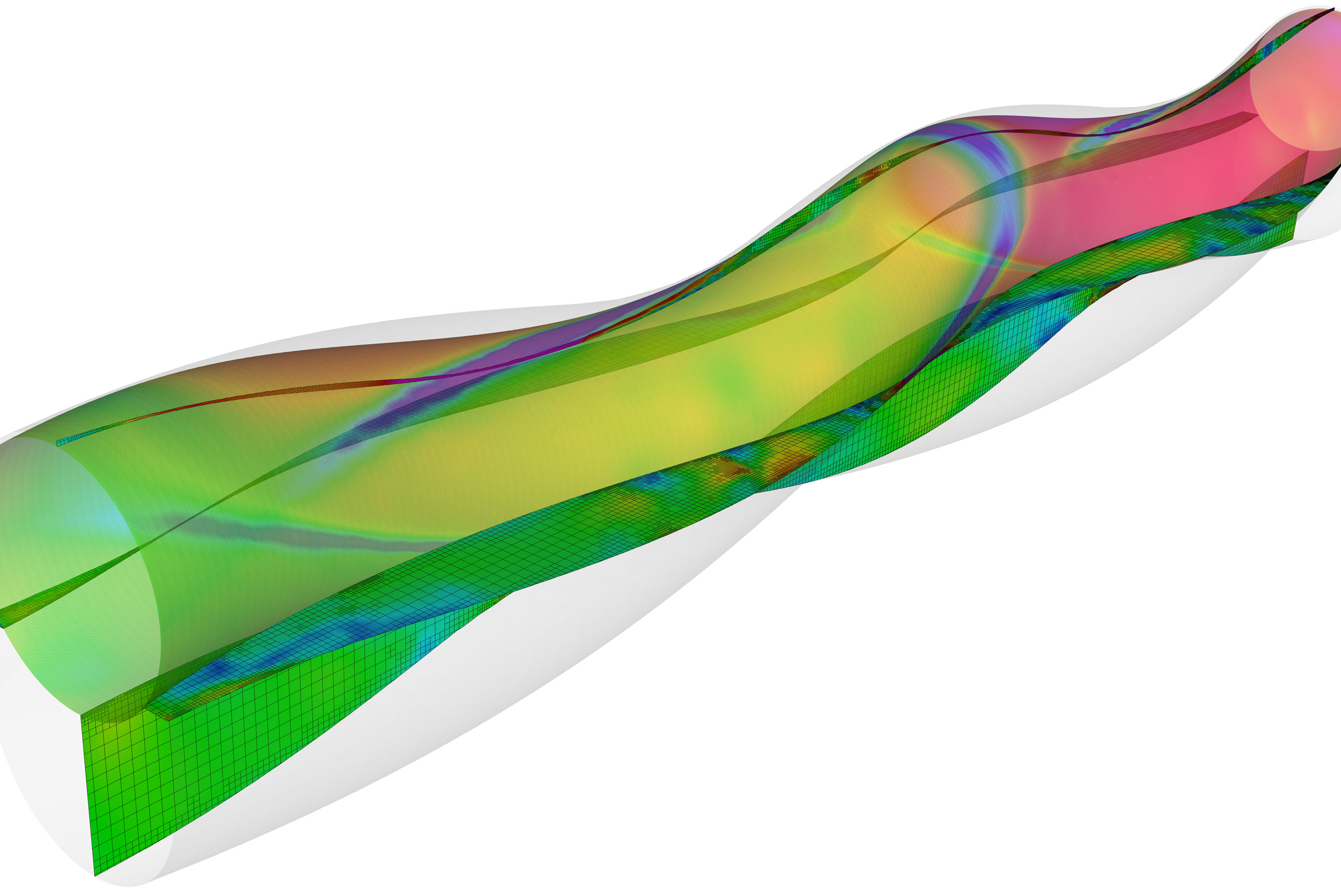 Example of Pump Geometry using CONVERGE's Automated Meshing